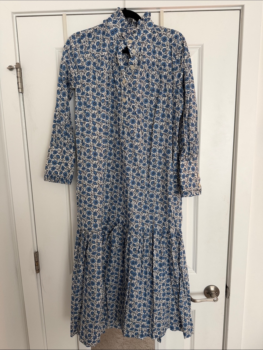 APOF (a piece of favorite) Floral Maxi Dress with Ruffle Tier and Long Sleeves